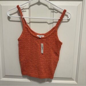 Madewell Open-Stitch Orange Sweater Tank Size XSmall